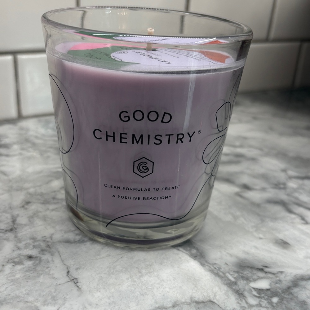 Good Chemistry Lavender Scented Glass Candle - Pale Purple